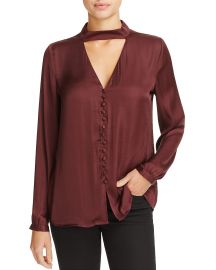 Bardot Cutout Satin Blouse  at Bloomingdales